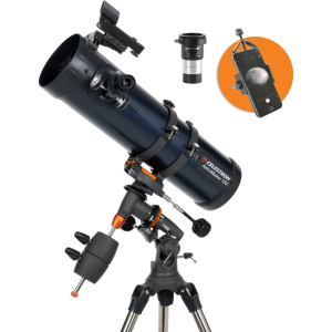 Celestron Astromaster Reflector 130EQ with phoneadapter and T2-Barlow