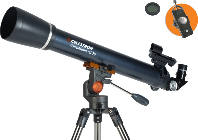 Celestron Astromaster LT 70AZ with Phoneadapter and Moonfilter