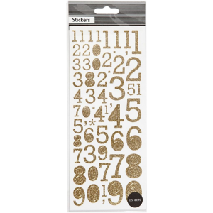 Focus Glitterstickers Gold Numbers